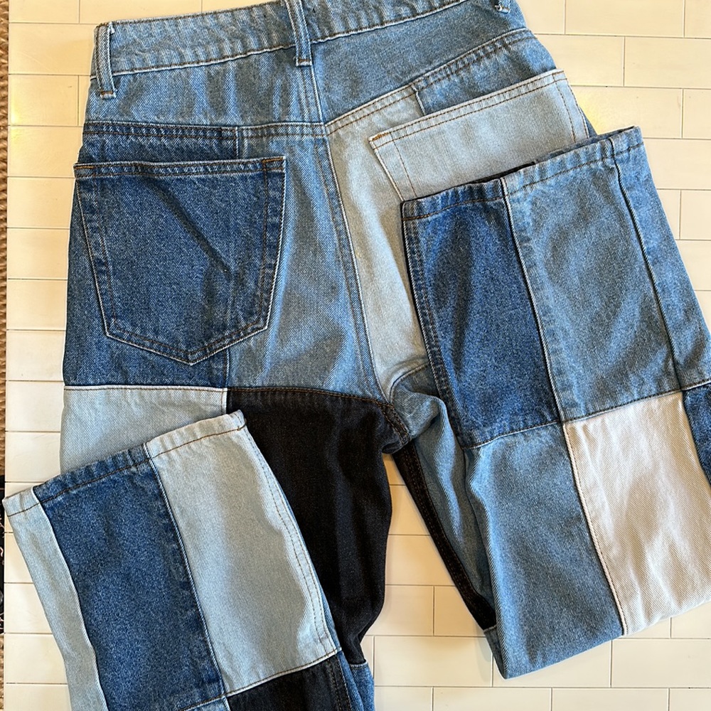 Paliskates Denim Patchwork Flare Jeans (S) - image 5